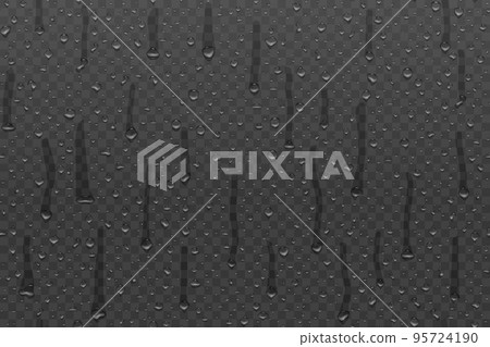 Realistic water drop transparent pattern on dark background Realistic water drop transparent pattern on dark background 95724190