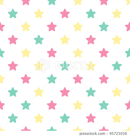 Seamless pattern with colorful stars isolated on white background. 95725038