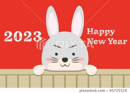 2023 New Year's card design rabbit cute red year of the rabbit 2023 New Year's card design rabbit cute red year of the rabbit 95725528