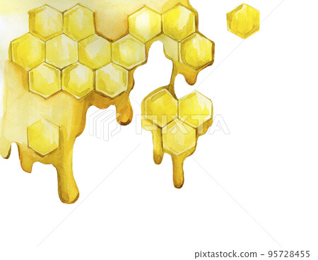 seamless border drips of yellow honey. watercolor drawing, frame, border with yellow honey dripping drops. print, web banner for farming, beekeeping, sweet food seamless border drips of yellow honey. watercolor drawing, frame, border with yellow honey dripping drops. print, web banner for farming, beekeeping, sweet food 95728455