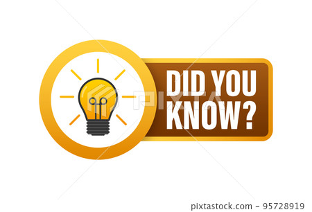 Did You Know Megaphone Label. Vector stock illustration 95728919