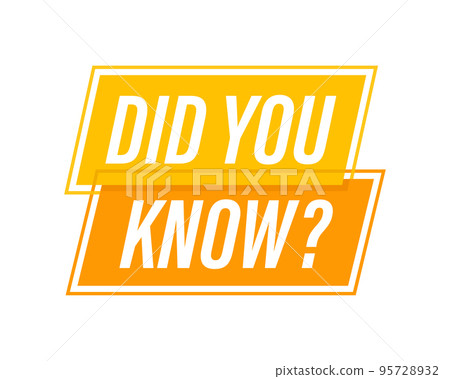 Did You Know Megaphone Label. Vector stock illustration 95728932