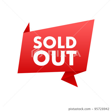 Sold out label, badge. Shop now. Vector stock illustration. 95728942