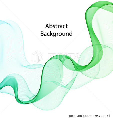 Abstract vector background, green waved lines for brochure, website, flyer design. Transparent smooth wave.eps 10 95729231
