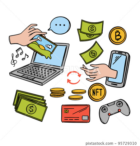 MODERN MARKET OF ARTISTS Online Selling Of Arts And Musical Works For Cryptocurrency Network Technology Crypto Store Internet Marketplace Non-fungible Token MODERN MARKET OF ARTISTS Online Selling Of Arts And Musical Works For Cryptocurrency Network Technology Crypto Store Internet Marketplace Non-fungible Token 95729310