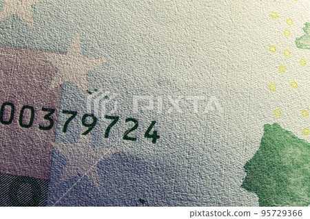 SErial number (fragment) of hundred euro banknote 95729366