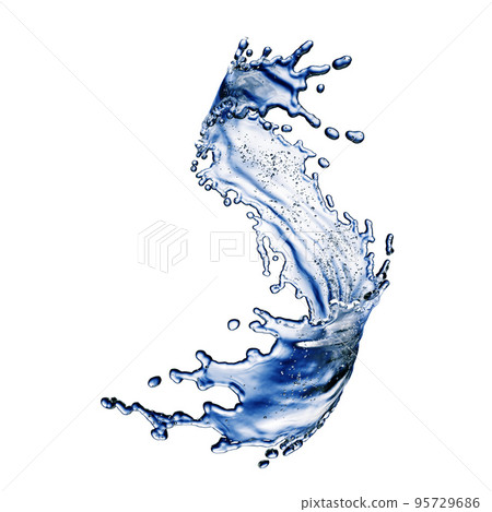 blue water splash isolated on white background 95729686