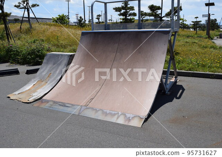 Skateboard practice area Skateboard practice area 95731627