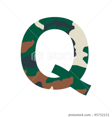 English alphabet letter Q, khaki style isolated on white background - Vector English alphabet letter Q, khaki style isolated on white background - Vector 95732231