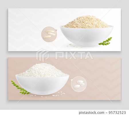 Rice Realistic Banners 95732523