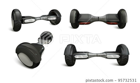 Black Hoverboard Realistic Set 95732531