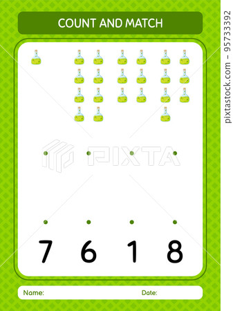 Count and match game with chemical bottle. worksheet for preschool kids, kids activity sheet 95733392