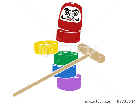 倒塌的不倒翁水滴插圖(印刷風格) 倒塌的不倒翁水滴插圖(印刷風格) 95733514