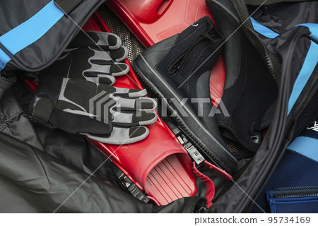 Diving equipment gloves, boots, fins, mesh bags 95734169