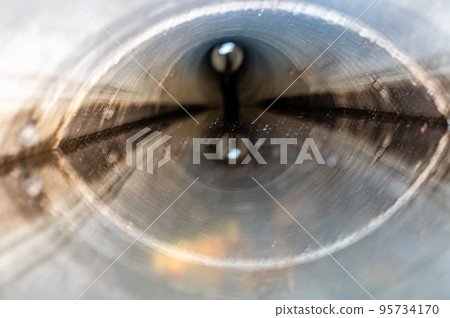 water surface level view from inside a concrete culvert water surface level view from inside a concrete culvert 95734170