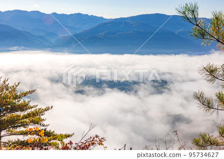 [Nagano Prefecture] A sea of clouds from the Acorn Panorama Observatory in Autumn 95734627