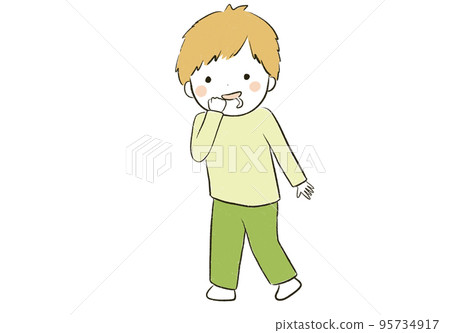 一個貪吃的孩子一看到好吃的就流口水 95734917