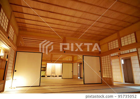 Tatami corridor of Hakodate Magistrate's Office in Hakodate Goryokaku Park Tatami corridor of Hakodate Magistrate's Office in Hakodate Goryokaku Park 95735052