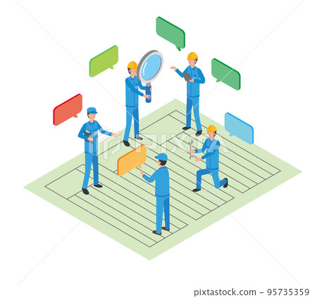 A team of workers discussing their ideas 95735359