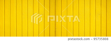 Light yellow color wooden planks texture background. 95735808