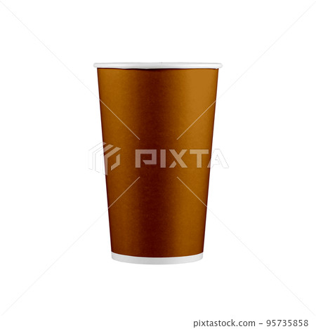 coffee to go cup mockup. Disposable cup isolated on white background. Colorful paper takeaway cup. 95735858