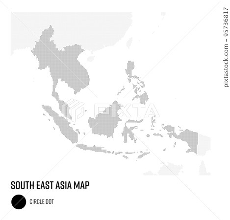 World map dot Southeast Asia region grouped by country 95736817