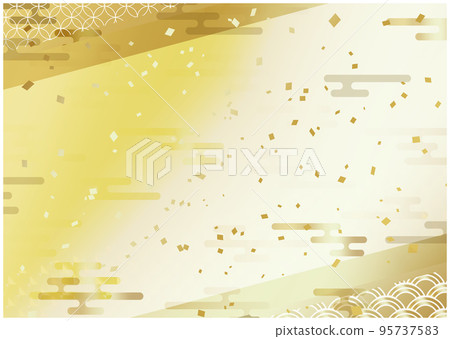 日式金色背景和日式圖案 日式金色背景和日式圖案 95737583