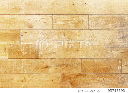 Horizontal background image of rough sawn aged floorboards in light brown wood Horizontal background image of rough sawn aged floorboards in light brown wood 95737593