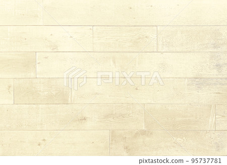 Horizontal background image of pale yellow rough sawn aged floorboards 95737781