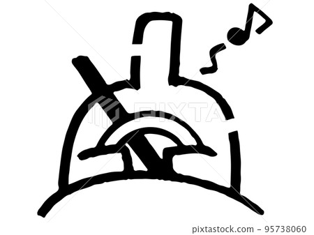 A stickman who enjoys driving. Hand-drawn vector data. 95738060