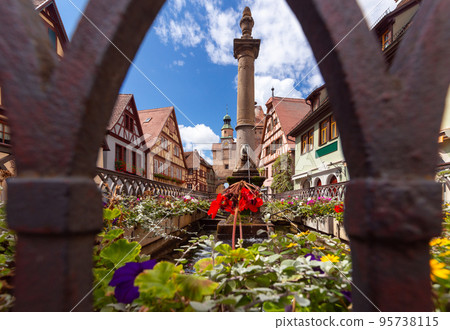 Rothenburg ob der Tauber. The old famous medieval town on a sunny day. Rothenburg ob der Tauber. The old famous medieval town on a sunny day. 95738115