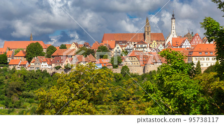 Rothenburg ob der Tauber. The old famous medieval town on a sunny day. Rothenburg ob der Tauber. The old famous medieval town on a sunny day. 95738117