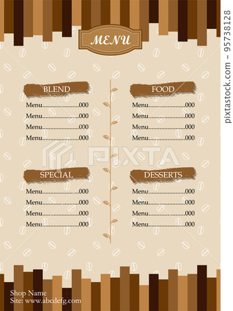 咖啡館菜單模板 咖啡館菜單模板 95738128