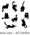 Cat vector silhouettes set Isolated On White Background, 95738494
