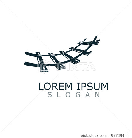 Train Track logo image railroad design template icon vector 95739431