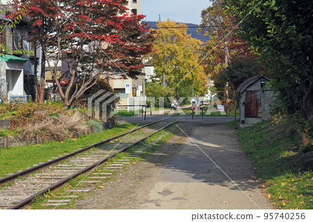 Otaru Autumn Railway Temiya Line Walking Path 95740256