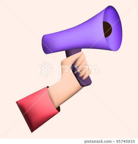 3d review SMM concept. Human hand holding loudspeaker. Megaphone with social media icons. Social media marketing concept. 3d review SMM concept. Human hand holding loudspeaker. Megaphone with social media icons. Social media marketing concept. 95740910