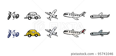 Vector illustration template set of various vehicles Vector illustration template set of various vehicles 95741046