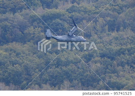 US Air Force V-22 Osprey taking off during exercise in Hokkaido US Air Force V-22 Osprey taking off during exercise in Hokkaido 95741525