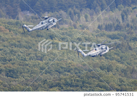 US Marine Corps CH-53 Sea Stallion in training flight with two aircraft 95741531