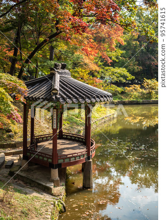 Changdeokgung royal palace of the Joseon dynasty in Autumn in Seoul South Korea 95741615