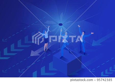 Isometric we change reality, we destroy your view of modern business. Concept for web design Isometric we change reality, we destroy your view of modern business. Concept for web design 95742385