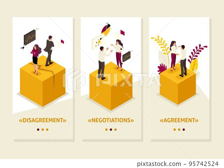 Isometric Template app concept business partner disagreements, disputes and conflicts, smartphone apps Isometric Template app concept business partner disagreements, disputes and conflicts, smartphone apps 95742524
