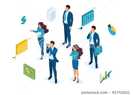 Isometric We are looking for professionals for our team, recruiting concept. Concept for web design 95742682