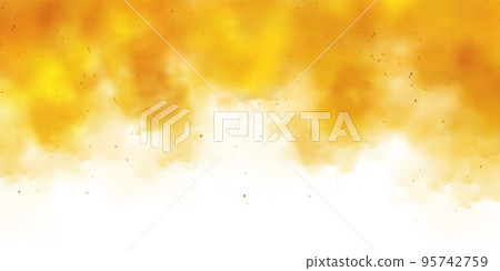 Yellow colorful smoke clouds isolated on white background, realistic mist effect, fog. Vapor in the air, steam flow. Vector illustration Yellow colorful smoke clouds isolated on white background, realistic mist effect, fog. Vapor in the air, steam flow. Vector illustration 95742759