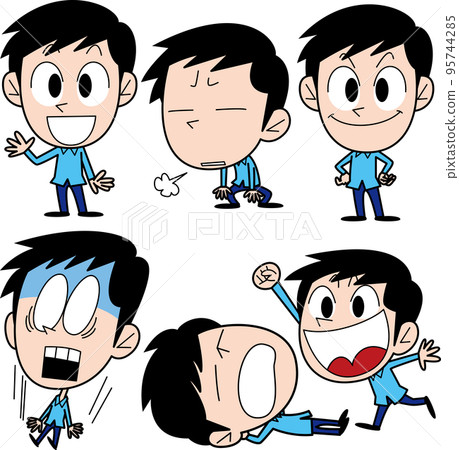 Male set 1 with various expressions 95744285
