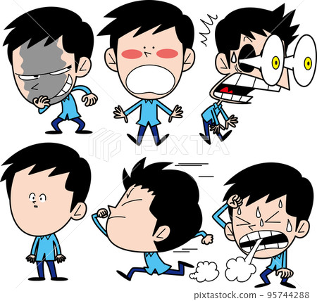 Male set 4 with various expressions 95744288