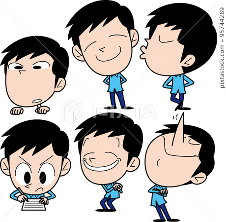 Male set 5 with various expressions Male set 5 with various expressions 95744289