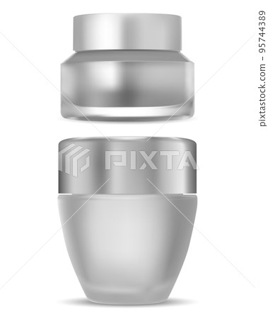 Cream jar. Matt glass cosmetic cream bottle, face 95744389