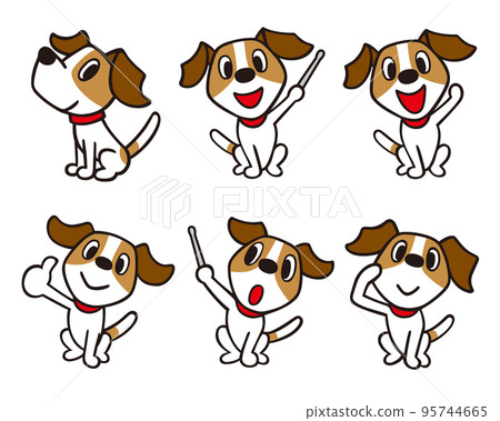 Jack Russell Terrier dog set 1 black line (sitting, pointing stick, like, etc.) Jack Russell Terrier dog set 1 black line (sitting, pointing stick, like, etc.) 95744665